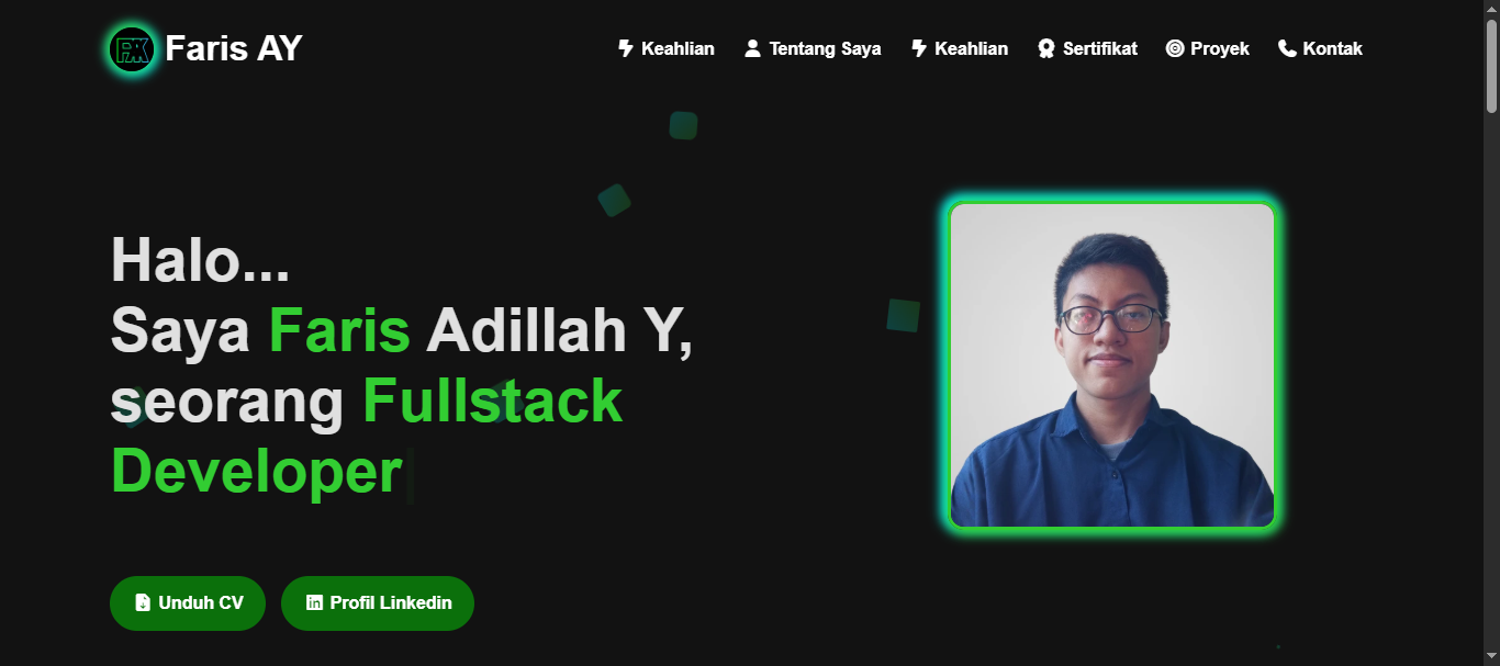 Screenshot Proyek 1 Website Portofolio